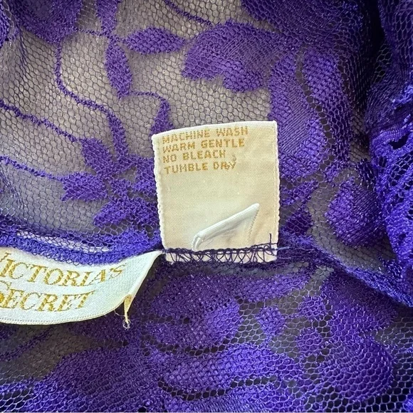 Vintage Victoria's Secret Purple Lace Lingerie Bodysuit Size M - Picture 11 of 12